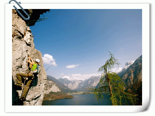 Blick auf den Halstättersee vom Klettersteig www.outdoor-leadership.com